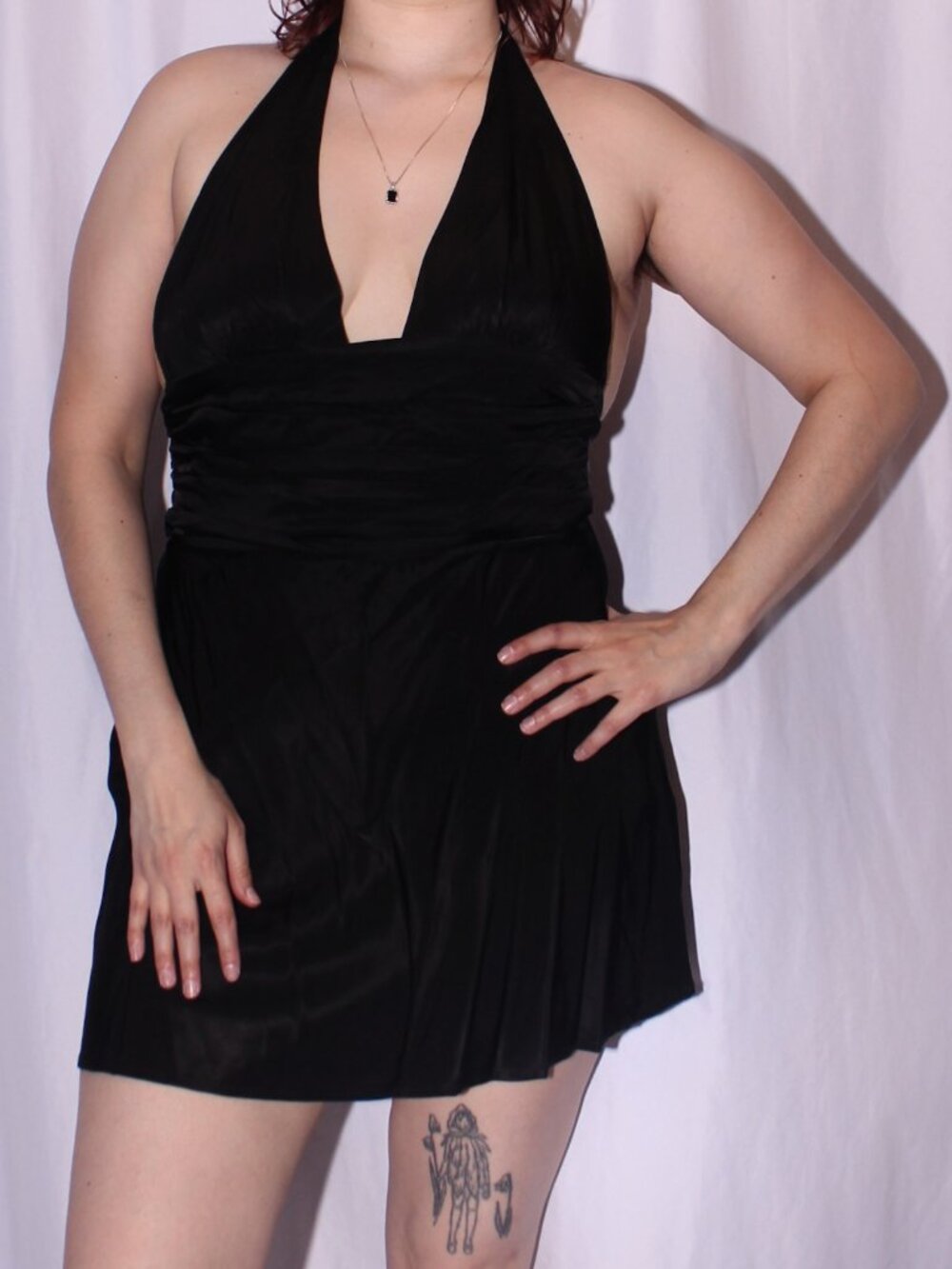 Sky to Moon satin halter mini dress